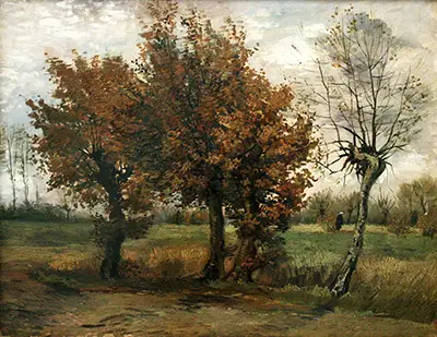 Herbstlandschaft mit vier Bäumen Vincent van Gogh